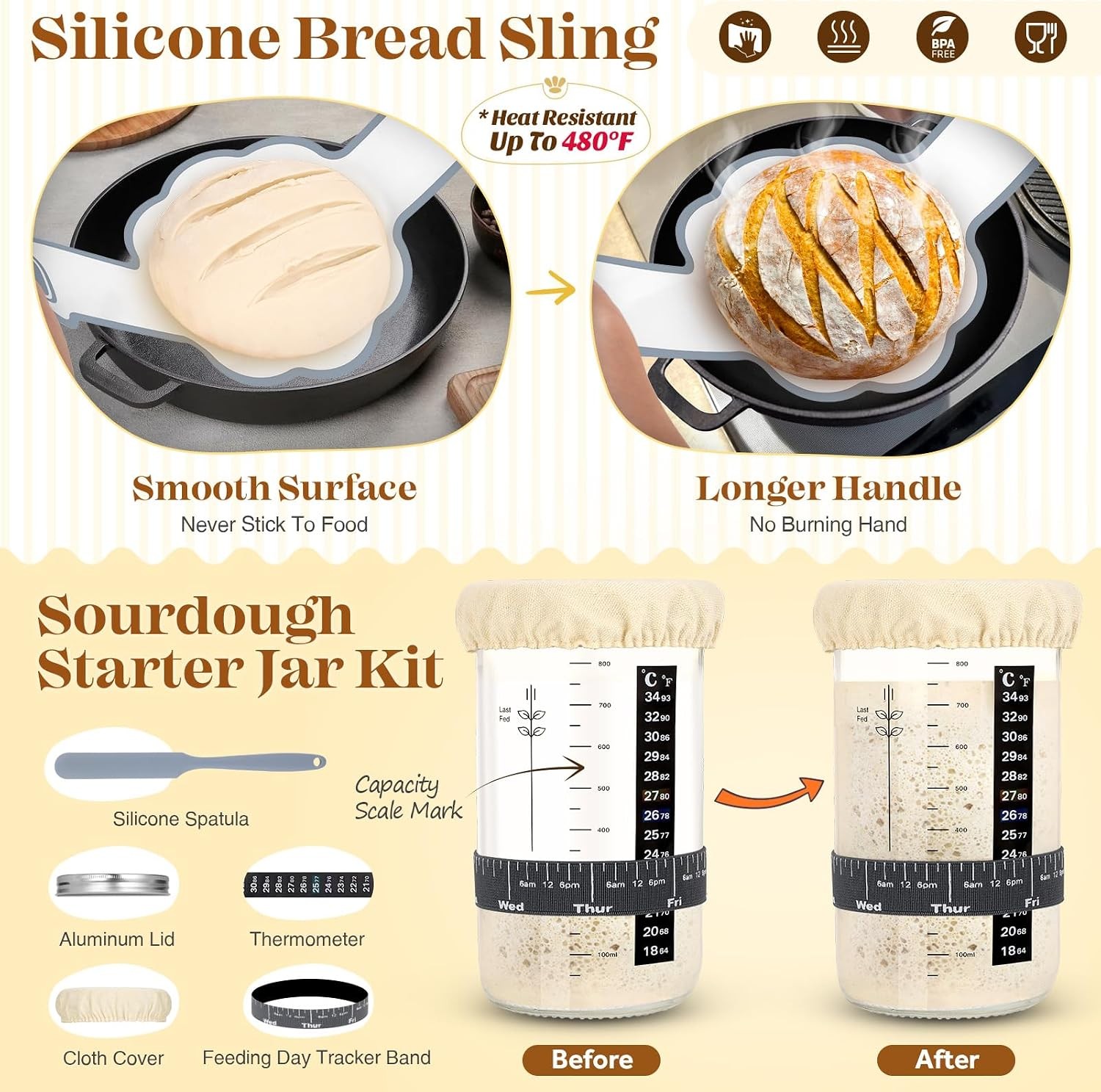 Sourdough Starter Kit Sourdough Bread Baking Supplies Bread Proofing Basket