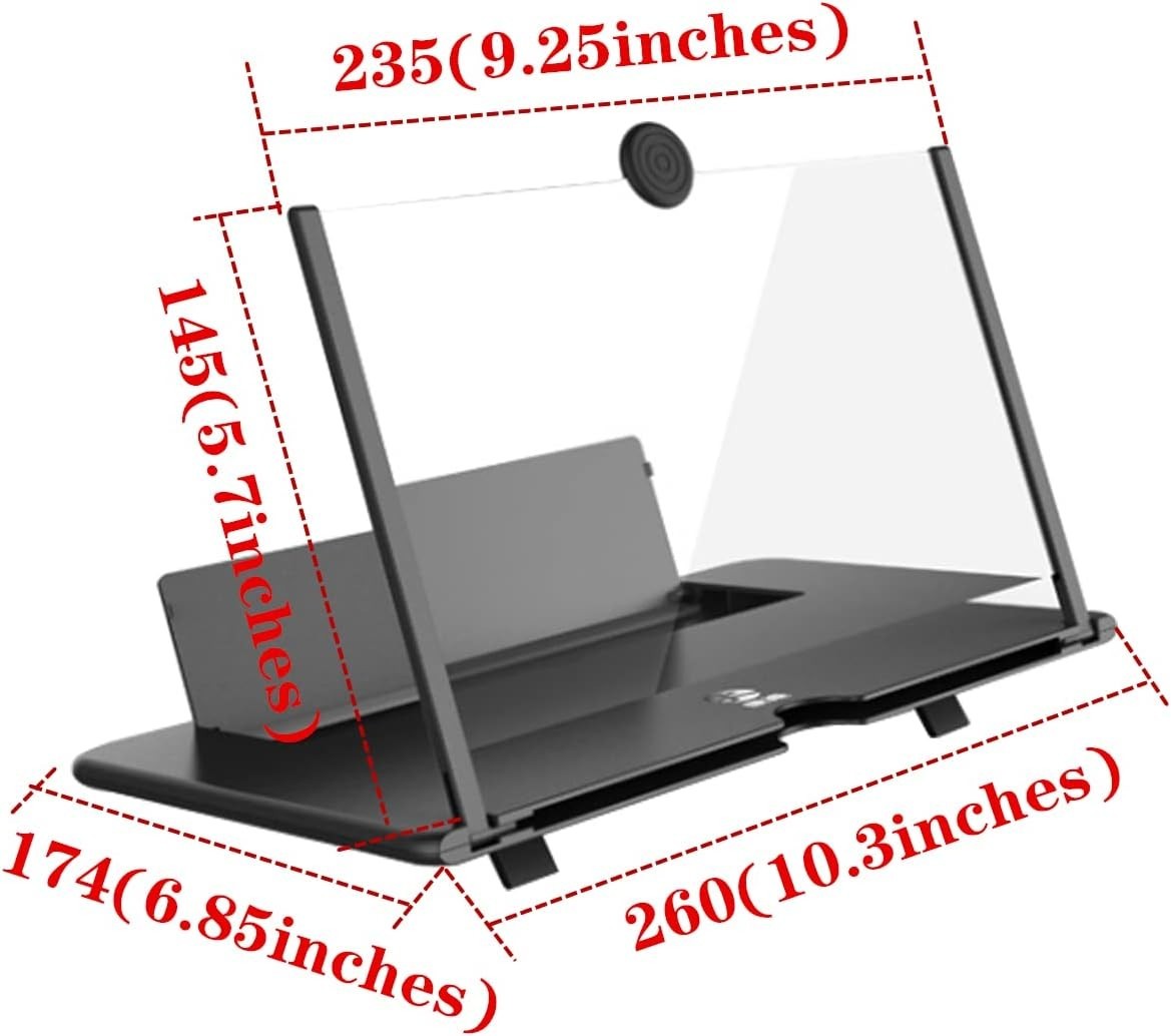 12" Phone Screen Magnifier, Screen Amplifier 3D HD Screen Projector with Fold...