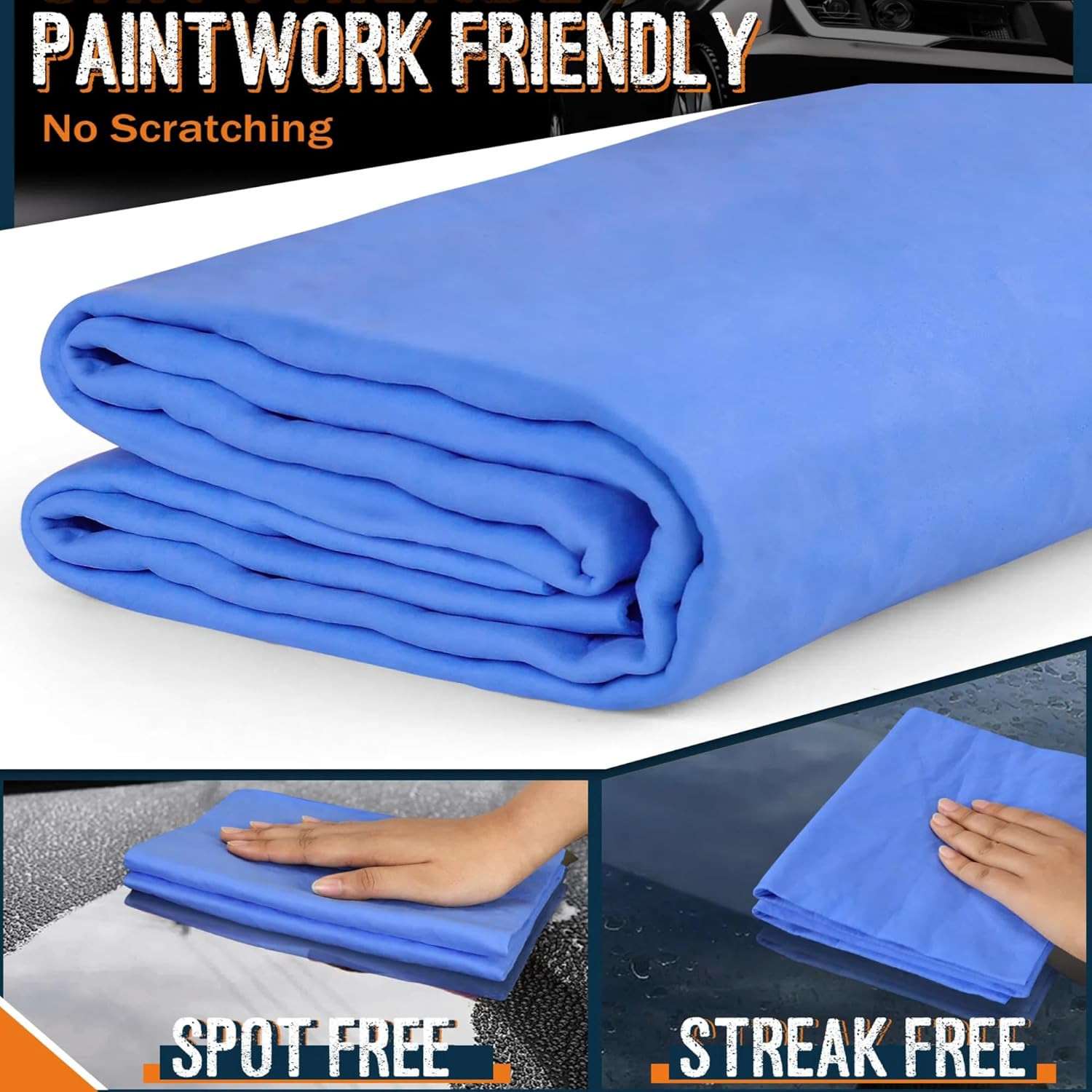 Premium Shammy Towel for Car Super Absorbent 2 Pack 26x17 Car Drying Towel