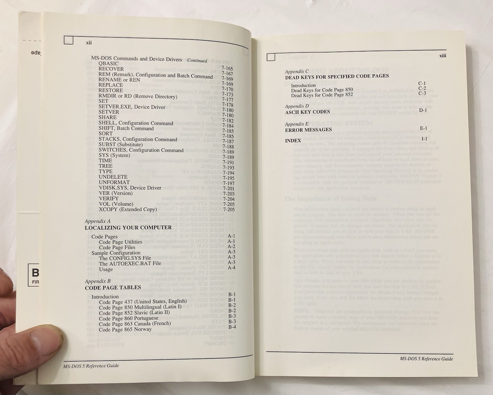 MS-DOS Version 5 Reference Guide Compaq Vintage Softcover User Manual PC DOS VG