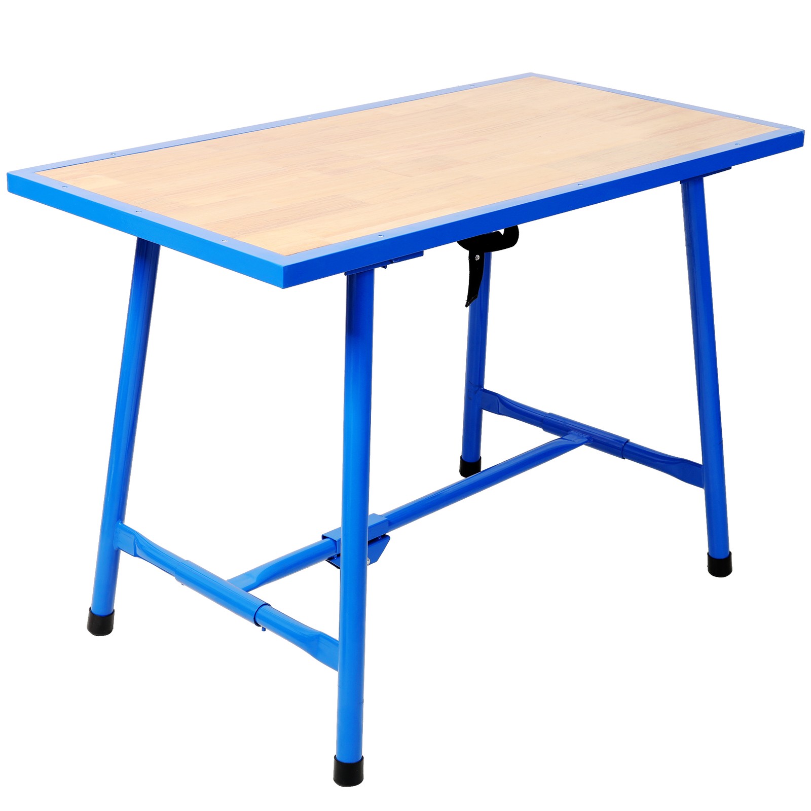 Foldable Work Bench, 660Lbs Load Capacity, Steel Frame, Blue
