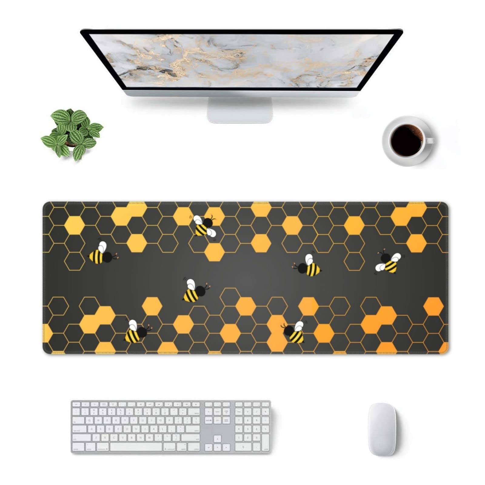Bee Cute Gaming Mouse Pad Large Mouse Mat XXL Desk Pad, XL Extended Mousepad ...