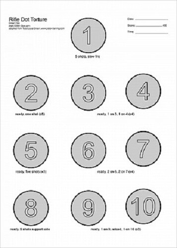 Dot Torture Rifle Target printed on NRA light grade paper (50 per pack)