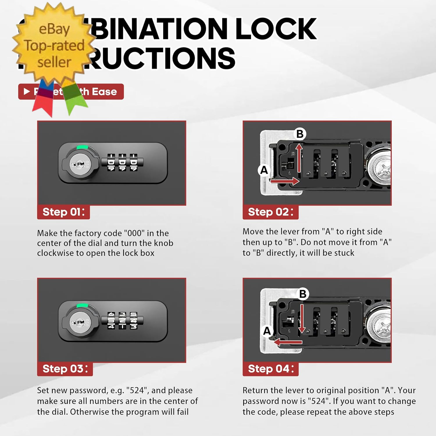 Fireproof Lock Box with Key and Combination Lock, Fire Safe Document Box, Portab