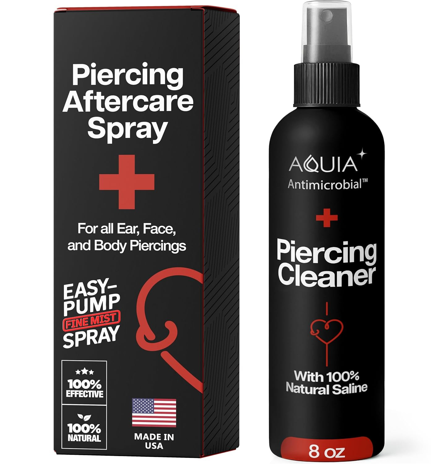Piercing Aftercare Spray | Ear Piercing Cleaner 8Oz | Saline Spray for Piercings