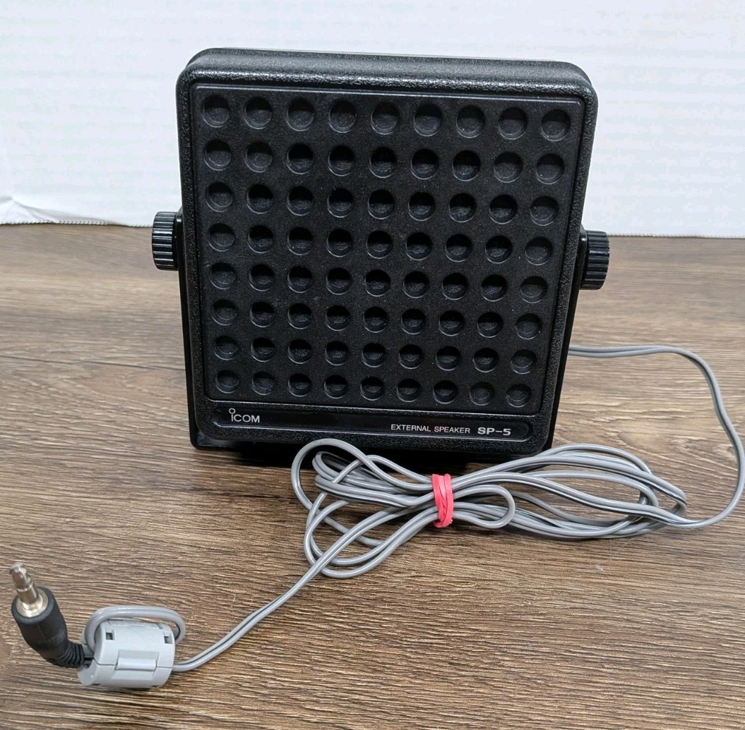 Icom IC-SP-5 External Speaker with Bracket Aux Cable Vintage - Tested