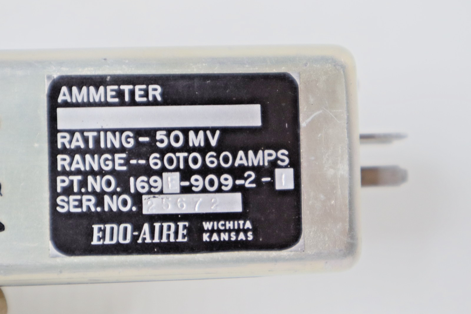 Edo-Aire 169E-909-2-1 Ammeter Indicator