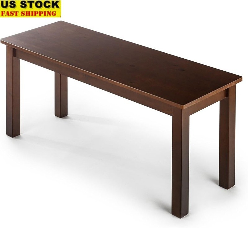 Classic Pine Wood Bench Easy Assembly Indoor Outdoor Furniture 39.4x14 Inch New