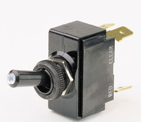 Cole Hersee M-54111-01 Marine Illumin Toggle Switch Red on White Off 25A at 12V