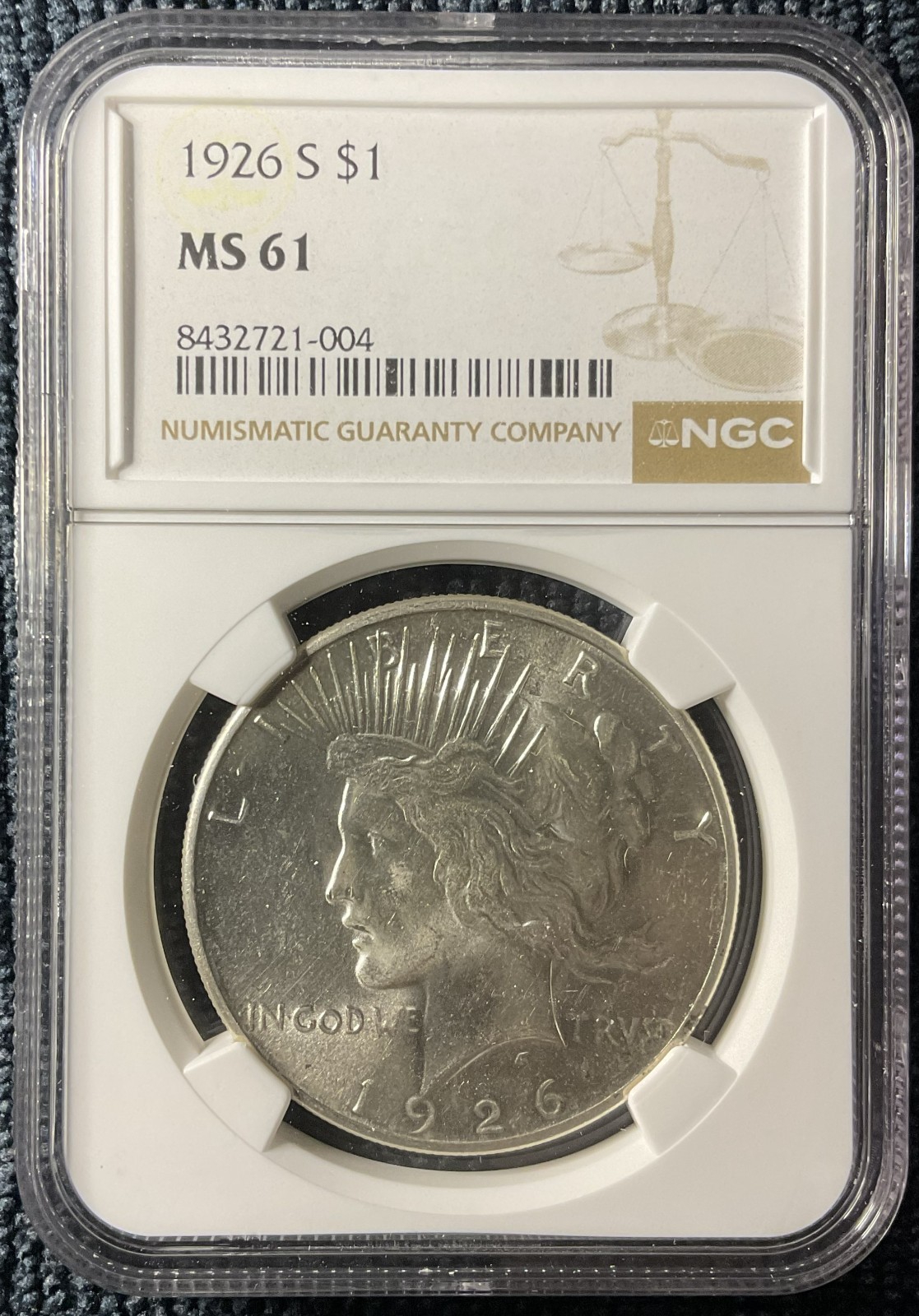 1926-S Peace Silver Dollar NGC MS 61 - FREE SHIPPING
