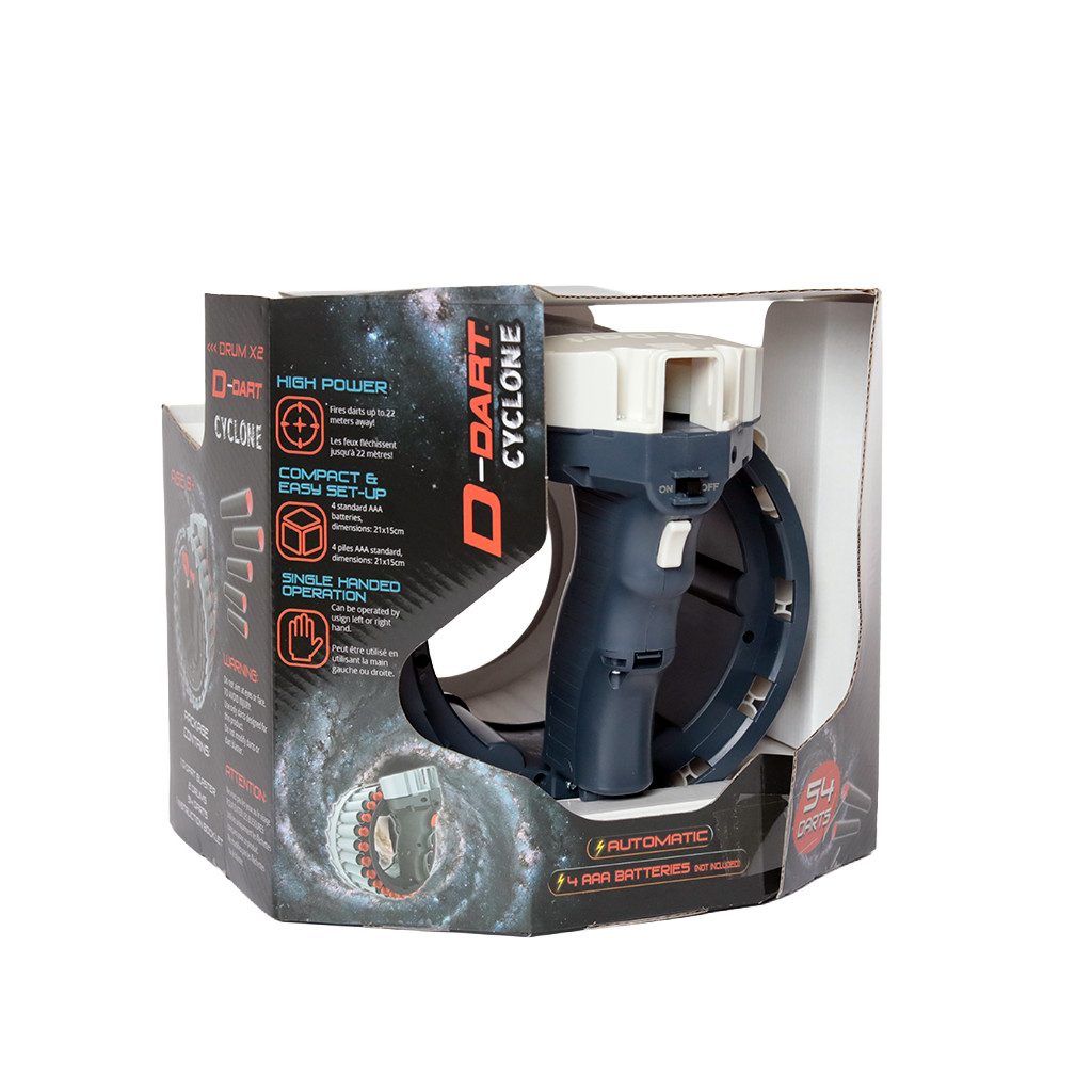 Toy Gun Dart Blaster by D-Dart Cyclone Dual Drum 54 Darts