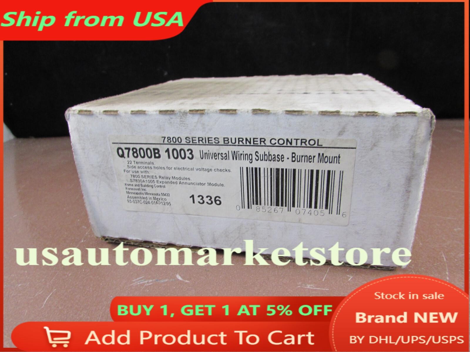 Q7800B 1003 Honeywell Subbase Universal Wiring 4 Sided 22 Terminals Q7800B1003
