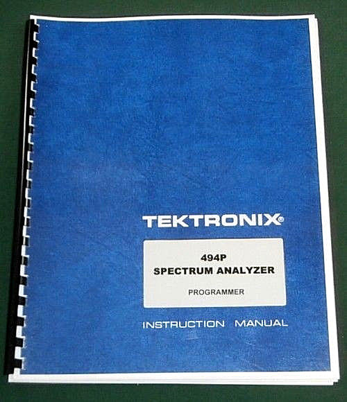 Tektronix 494 / 494P Programmer Manual: Comb Bound & Protective Plastic Covers
