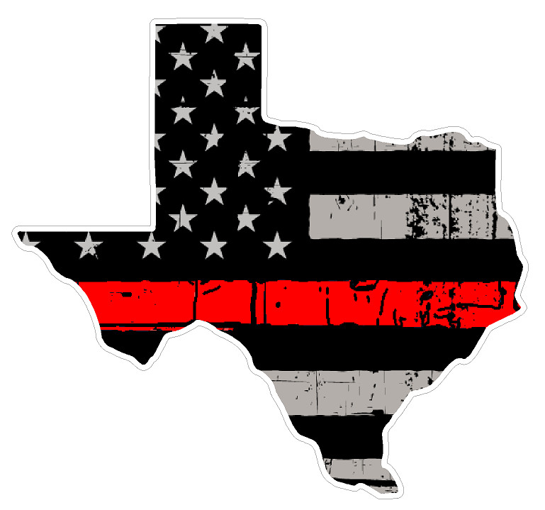 Texas State (C2) Thin Red Line Vinyl Decal Sticker Car/Truck Laptop/Netbook