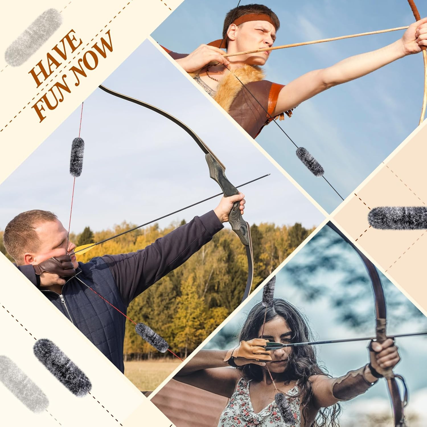 8 Pcs Otter Hide Bow String Silencer, Dampener Compound Bow String Accessories,