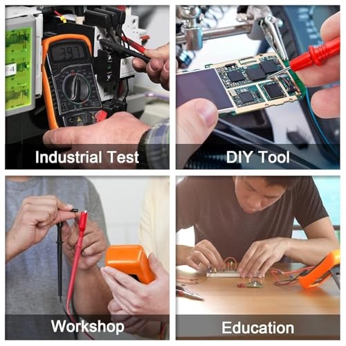Digital Multimeter Voltmeter Battery Voltage Multi Tester Orange＆Black