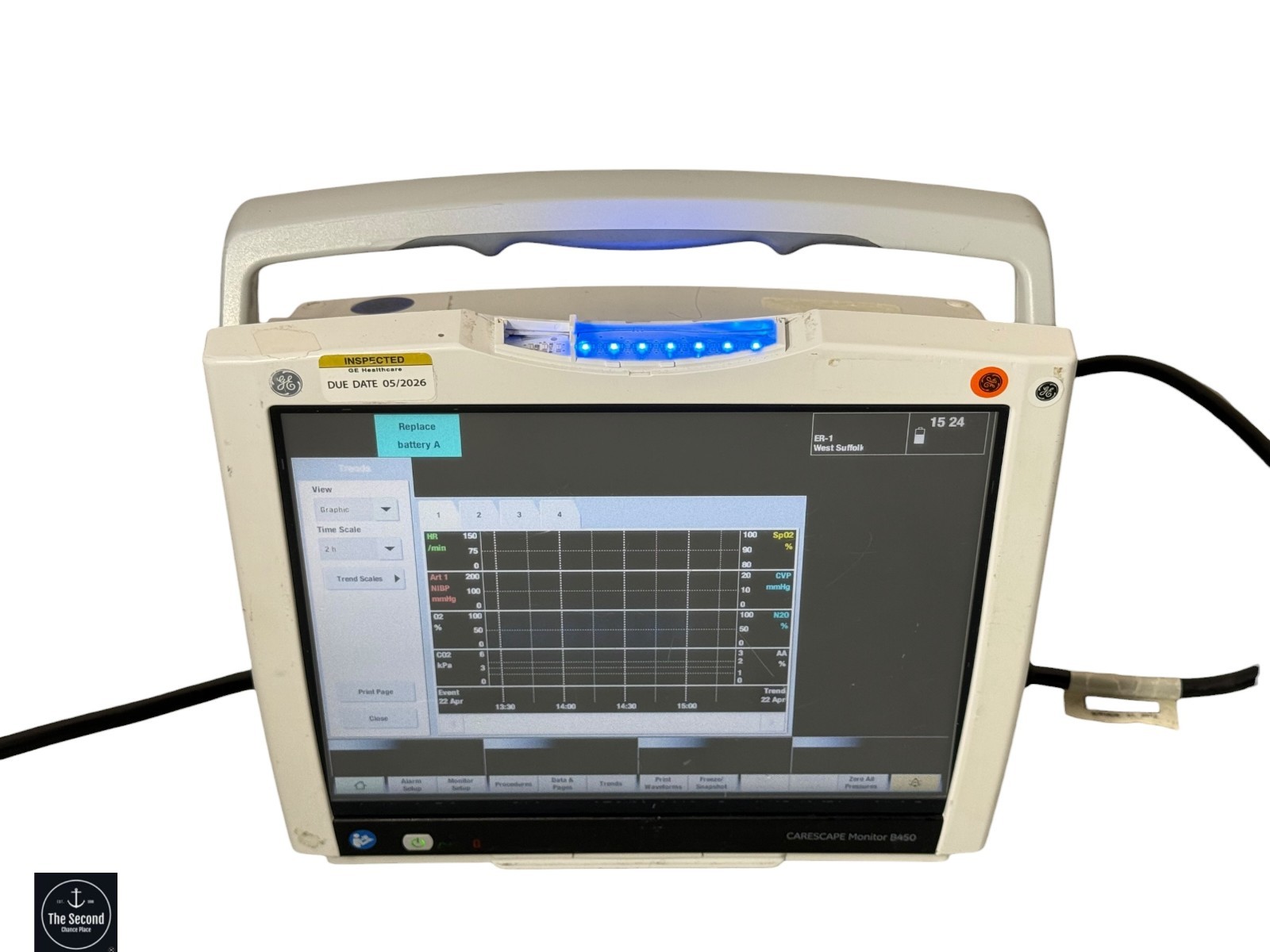 GE Healthcare Carescape Monitor B450 w/ 1 working battery