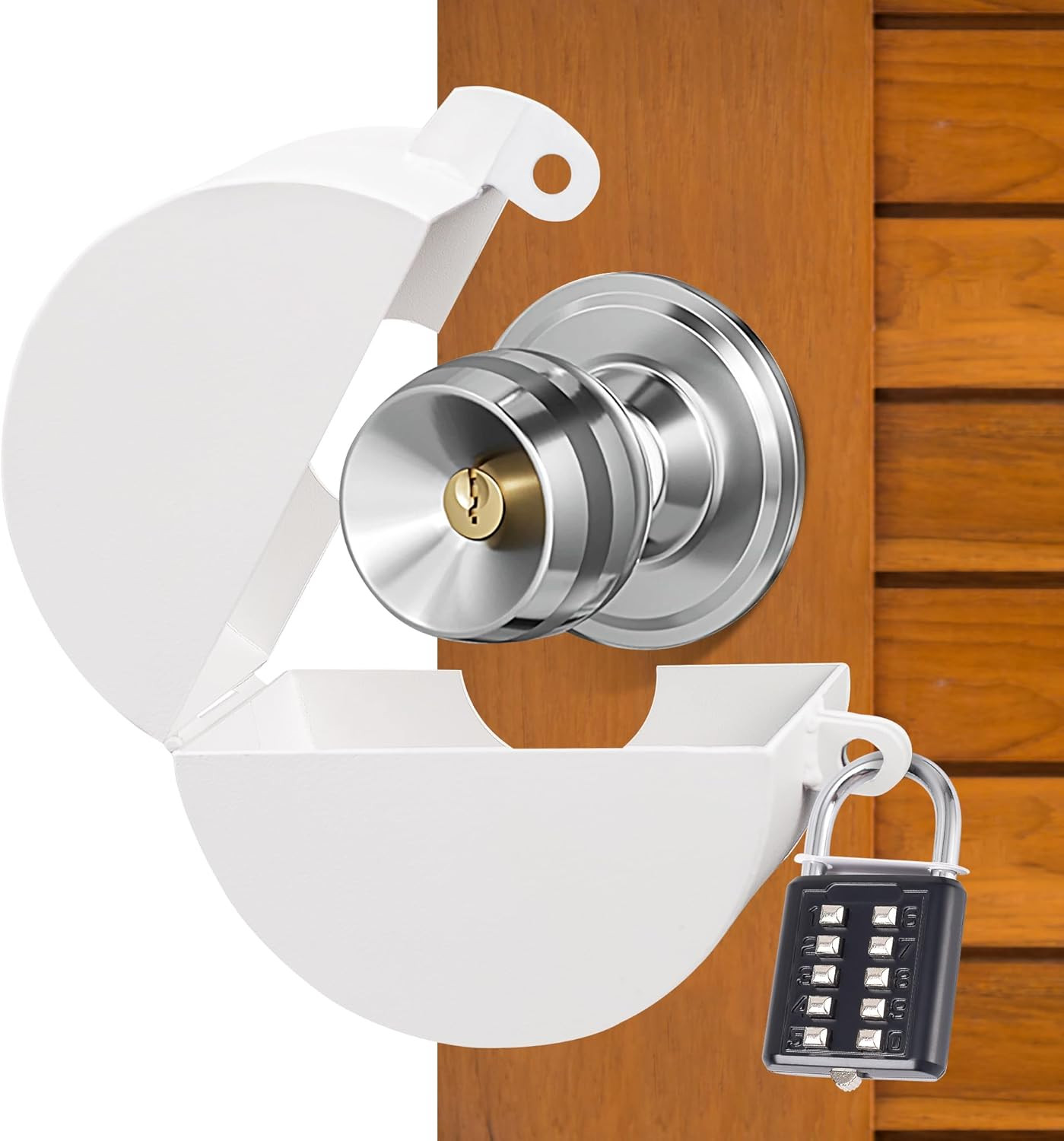 Door Knob Lockout DevicePadlock, Handle Lock Cover for Dementia/Child Safety, Fa