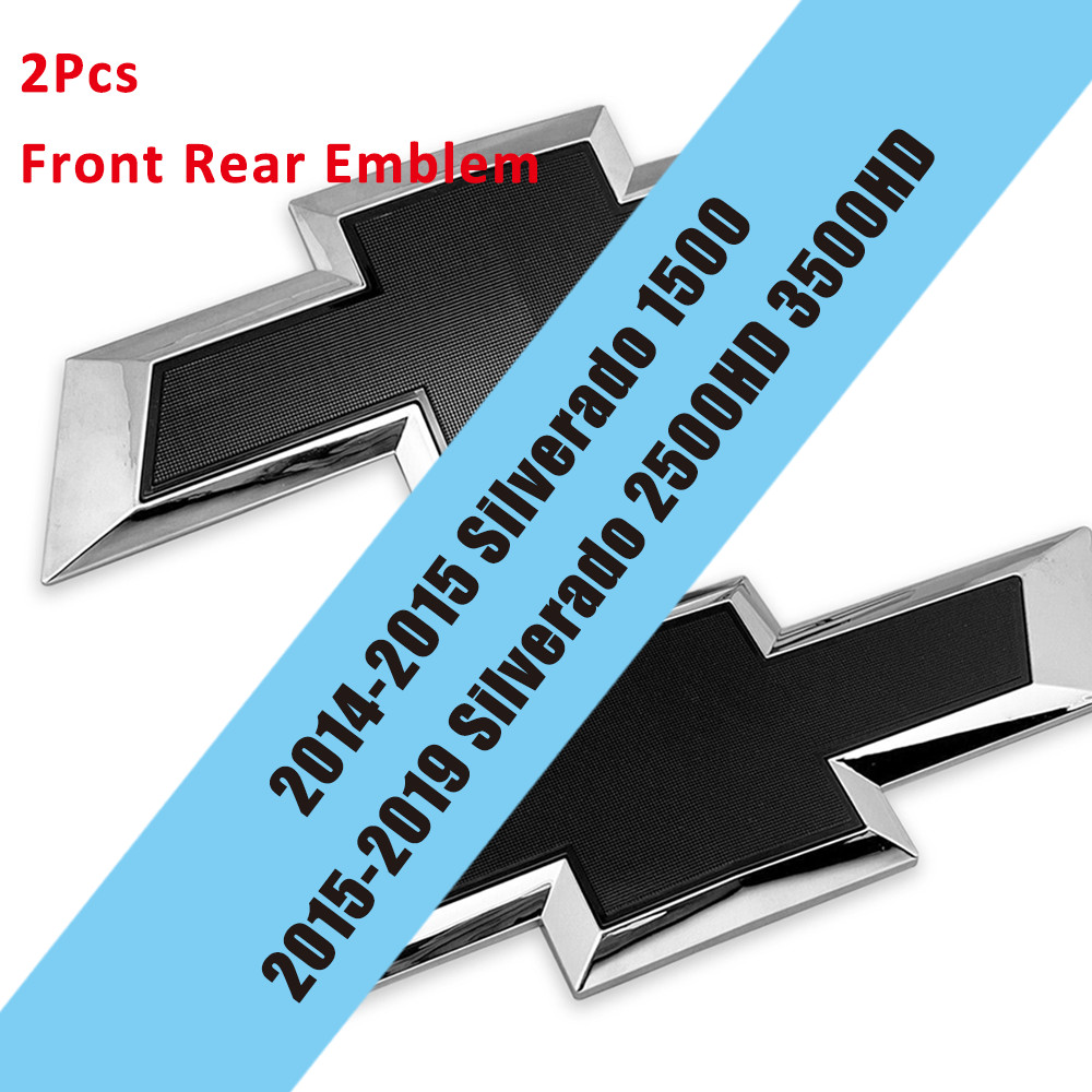 2Pcs For 2014-2015 Silverado 1500 Grille Front Rear Tailgate Bowtie Emblem Badge