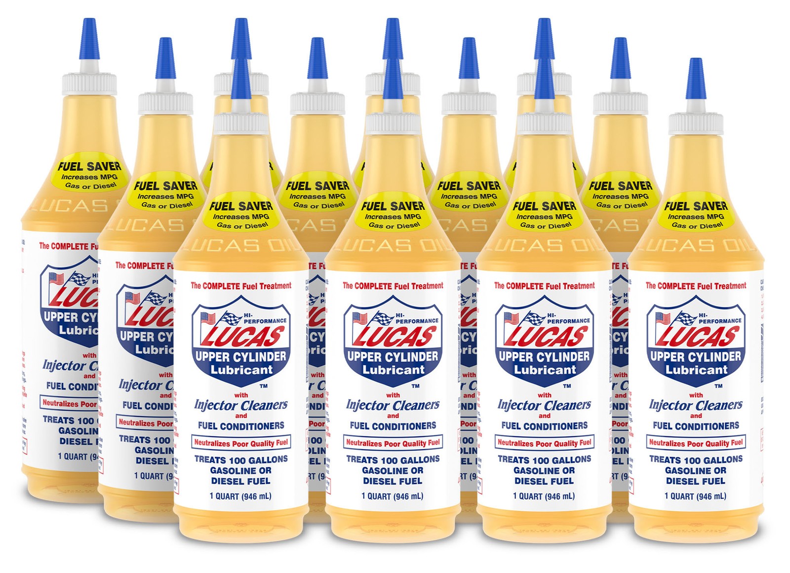 Lucas Fuel Additive - Upper Cylinder Lube - 1 qt - Diesel / Gas - Set of 12