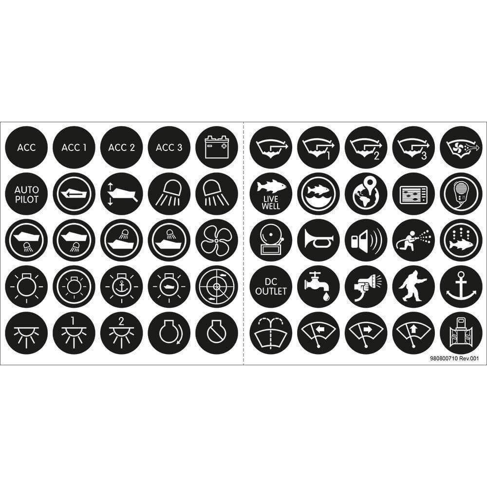Blue Sea Label Kit for Backlit Push Button Switch #4230