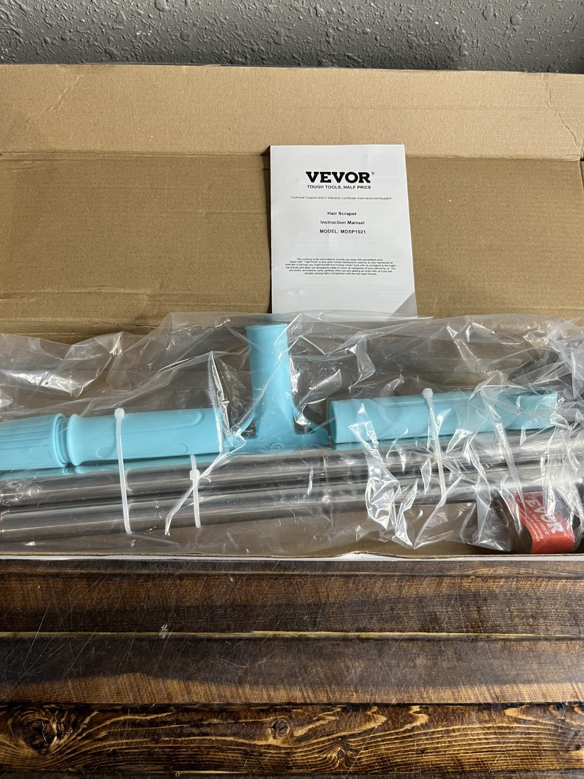 VEVOR Hair Scraper MDSP1021 Adjustable Long Handle Aluminum Alloy Squeegee
