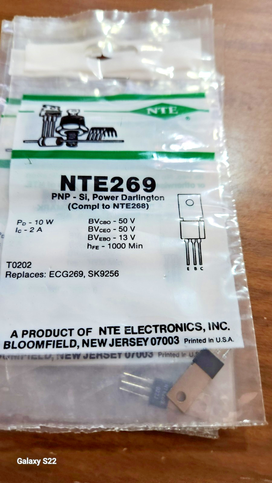 NTE269 PNP SI POWER DARLINGTON  USED IN VARIOUS APPLICATIONS