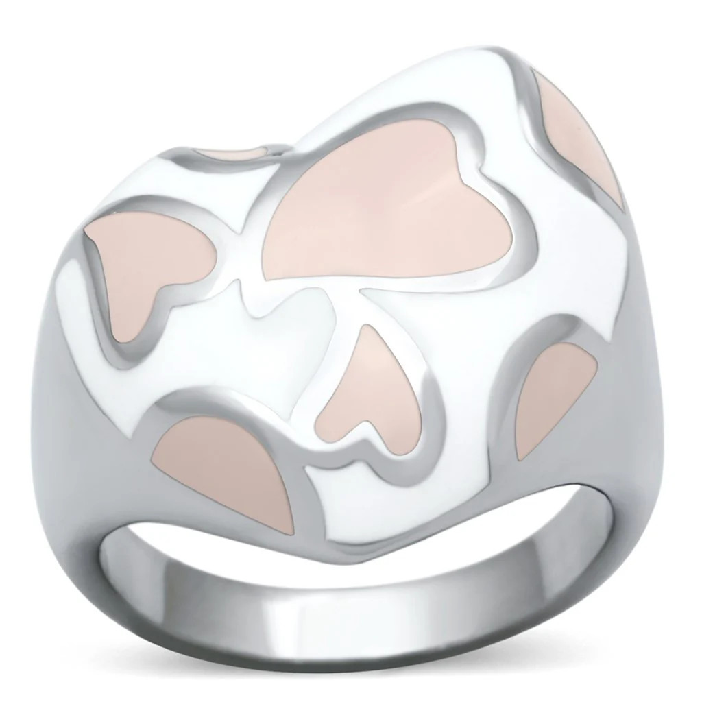 Women's Stainless Steel High polished Epoxy Multi Color 10.00(g) Engagement Ring