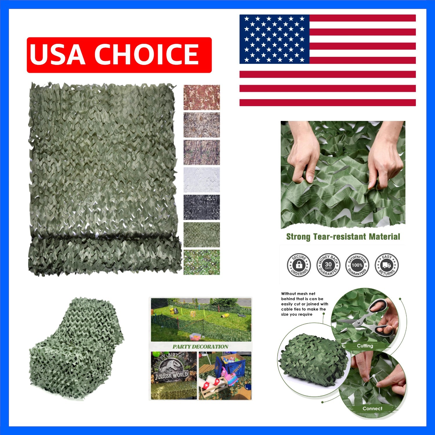 Camo Netting Camouflage Netting, Bulk Roll Mesh Nets Camo Tarp for Hunting Bl...