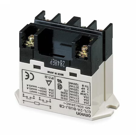 Omron G7l-2A-Bubj-Cb-Ac24 Top Flange, Enclosed Power Relay, Square, 30 A, 6