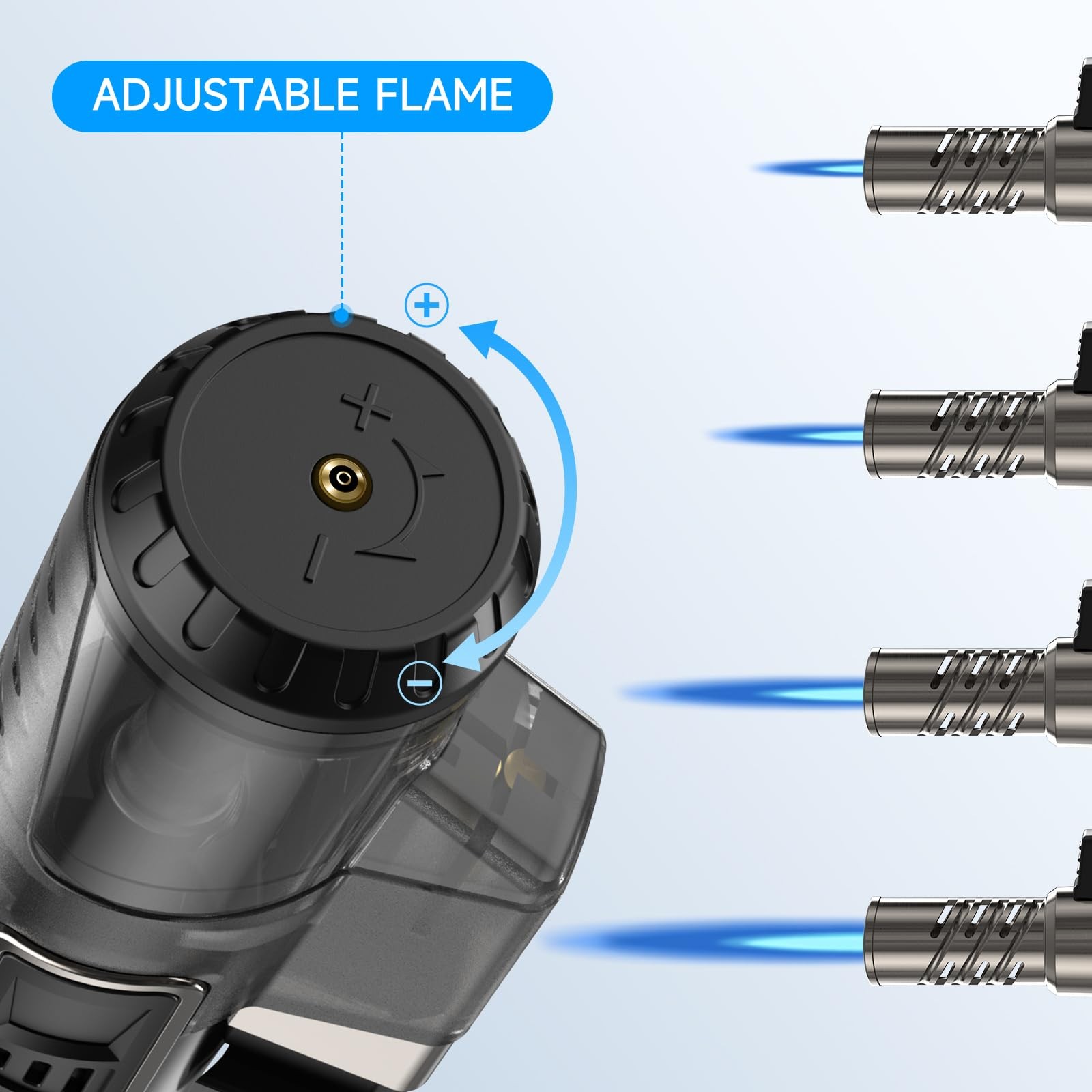 2 Pack Torch Lighter Windproof Adjustable Jet Flame Butane Lighter Refillable