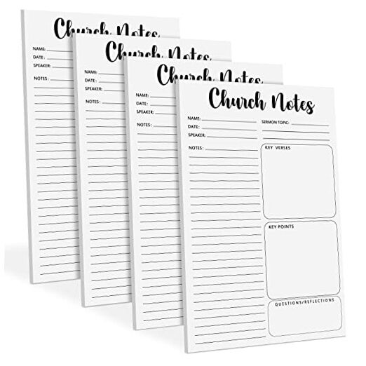 Pcs Church Notebook 5.5 x 8.5 Inch Tear Away Sermon Journal Christian Sticky 4