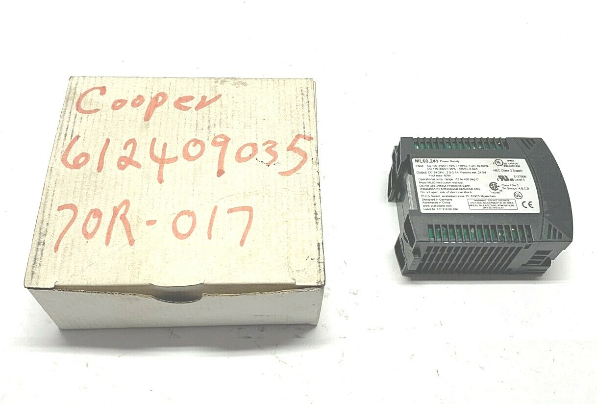 NEW PULS ML60.241 DC POWER SUPPLY, 100-240VAC IN, 24-28VDC OUT