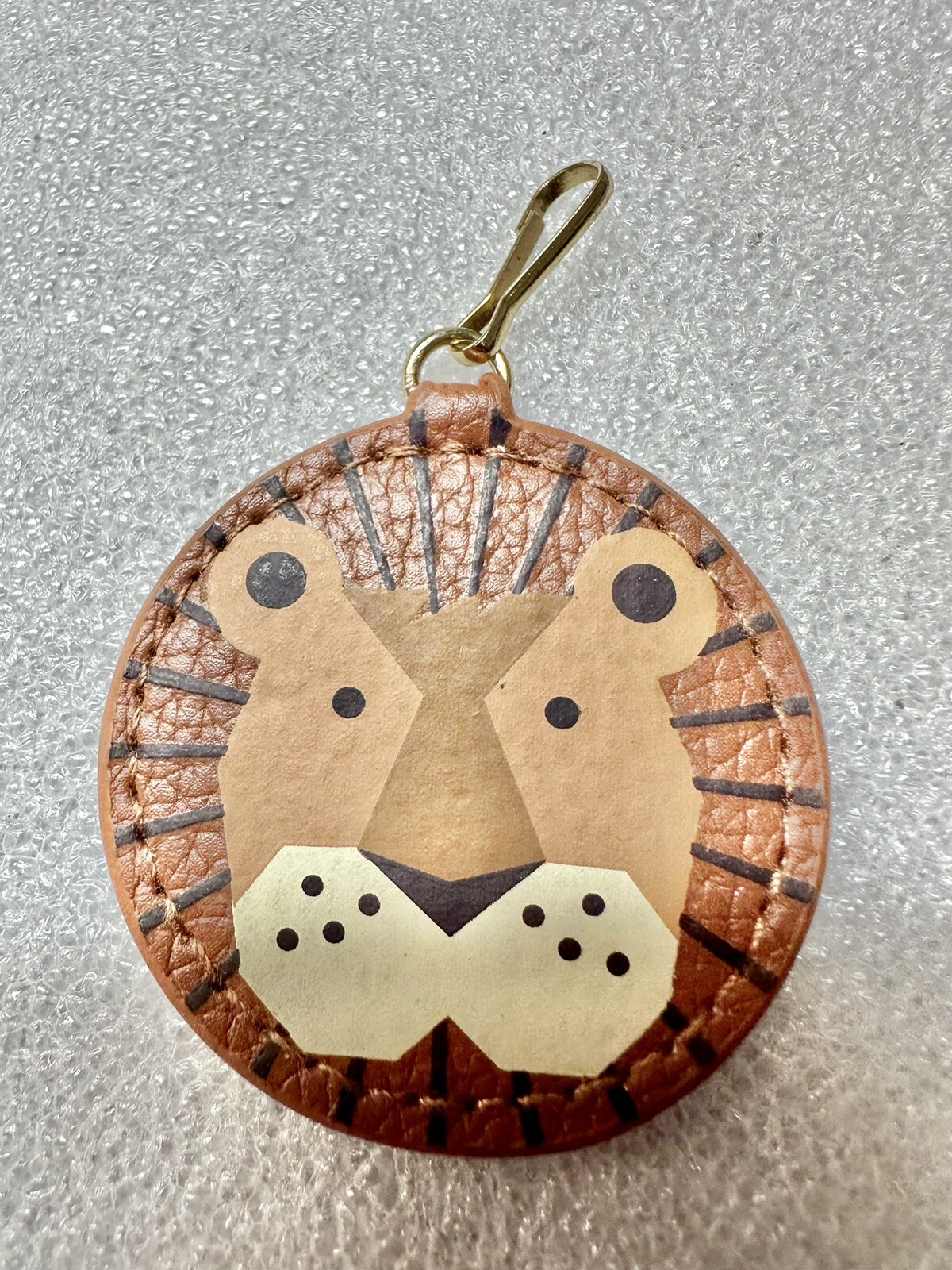 Estee Lauder Lion Animal Faux Leather Zipper Pull