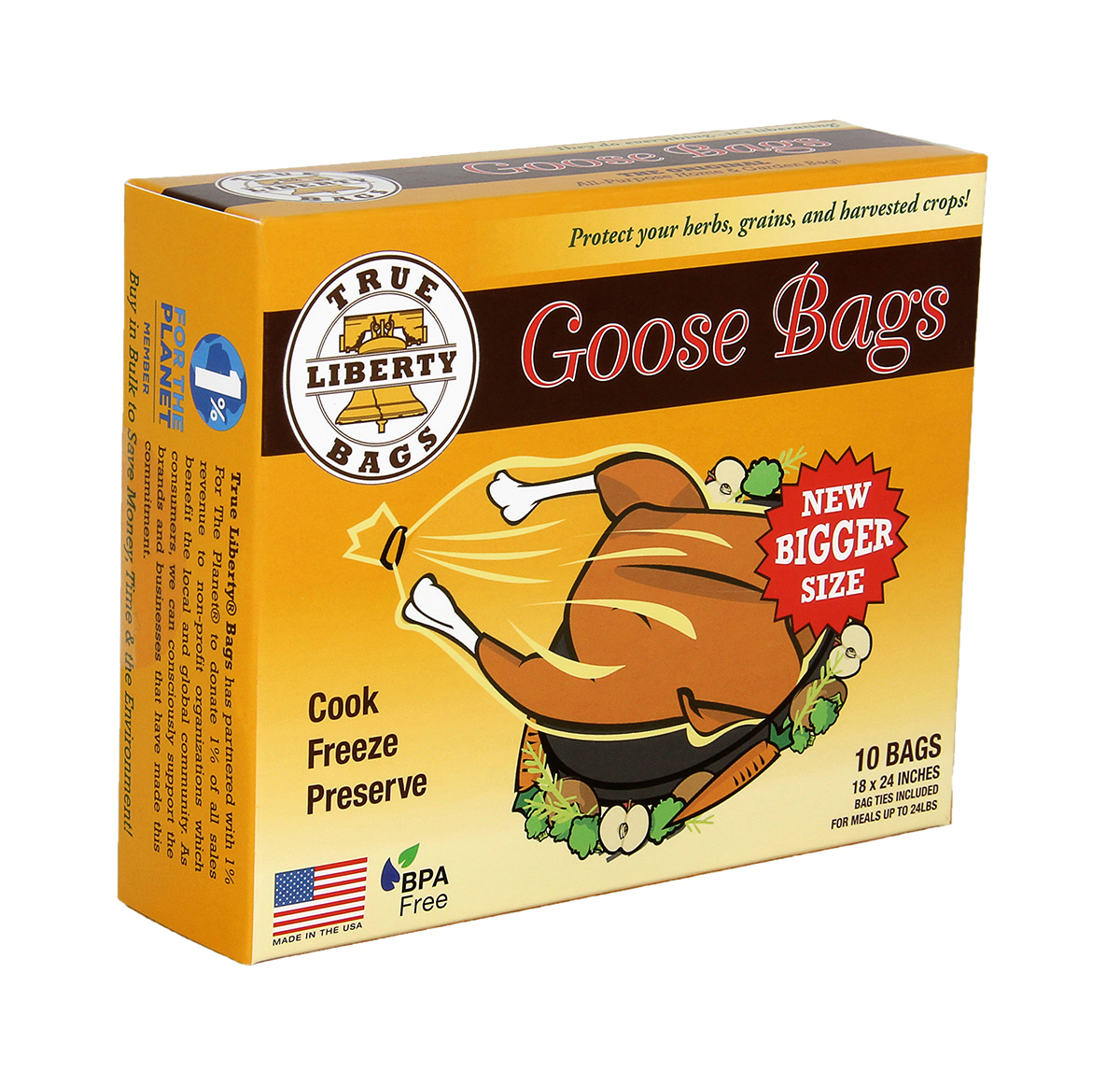 True Liberty Nylon Goose Bags, Pack OF 25 18" X 24" SAVE $$ W/ BAY HYDRO $$
