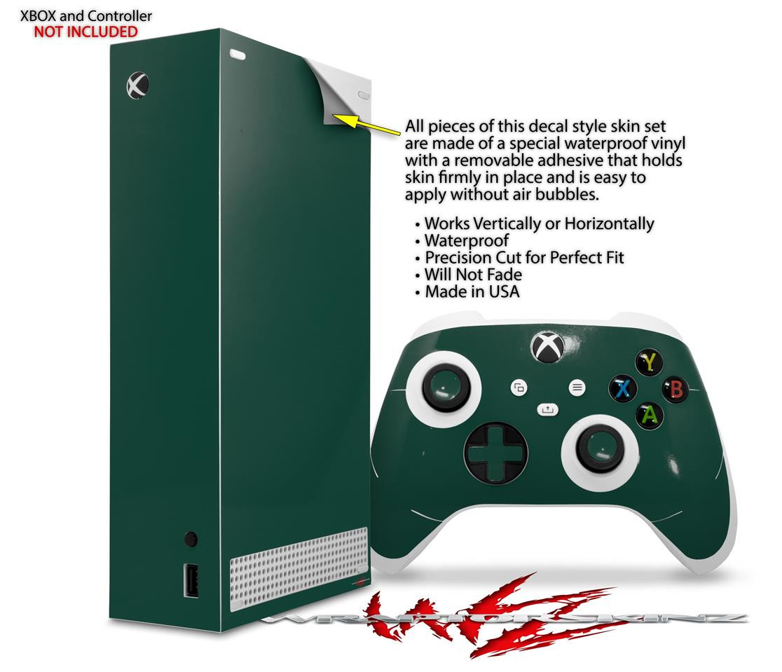 Skin Wrap for XBOX Series S Console Controller Solids Collection Hunter Green