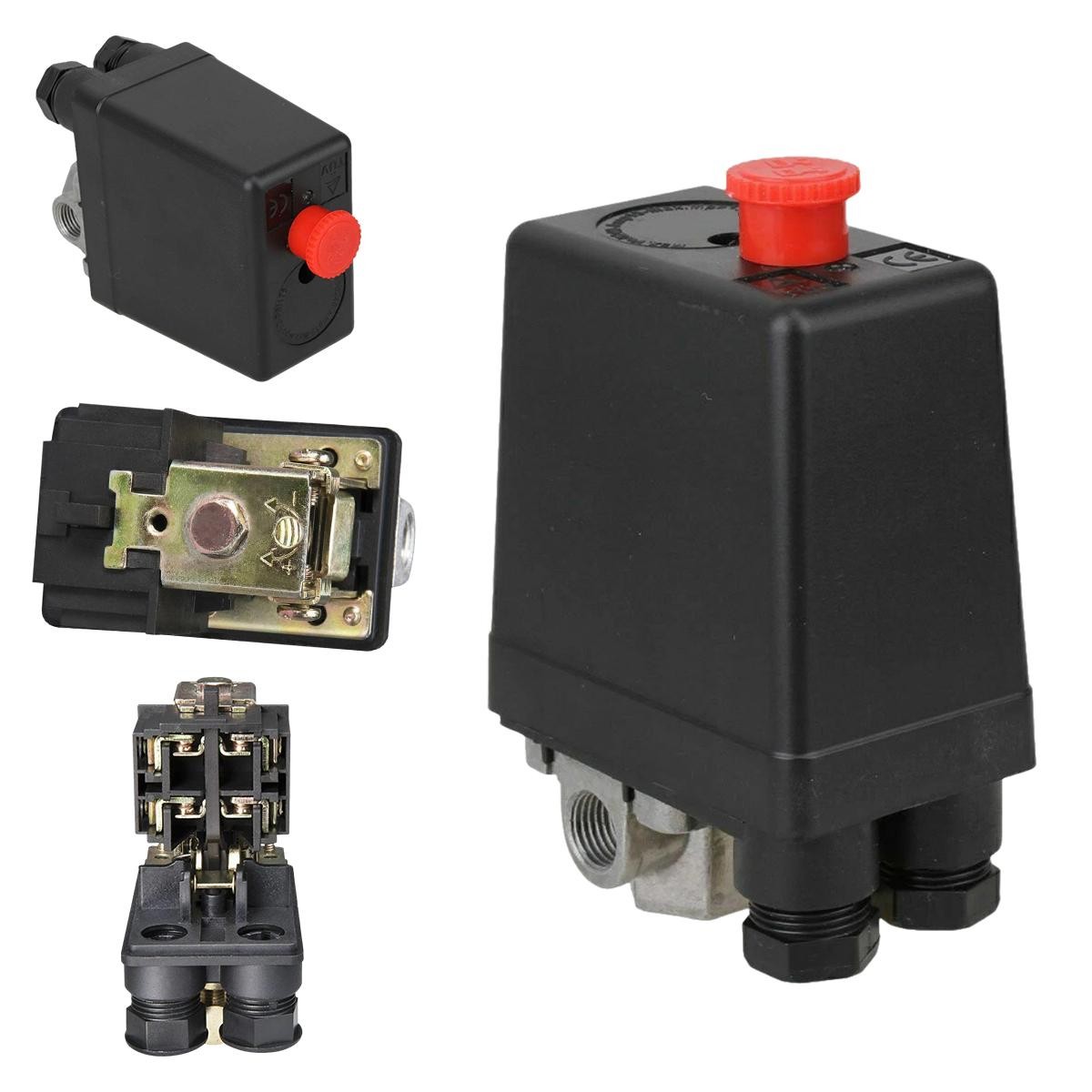 220V Air Compressor Pressure Switch Plastic Adjustable Four Hole Pump Part