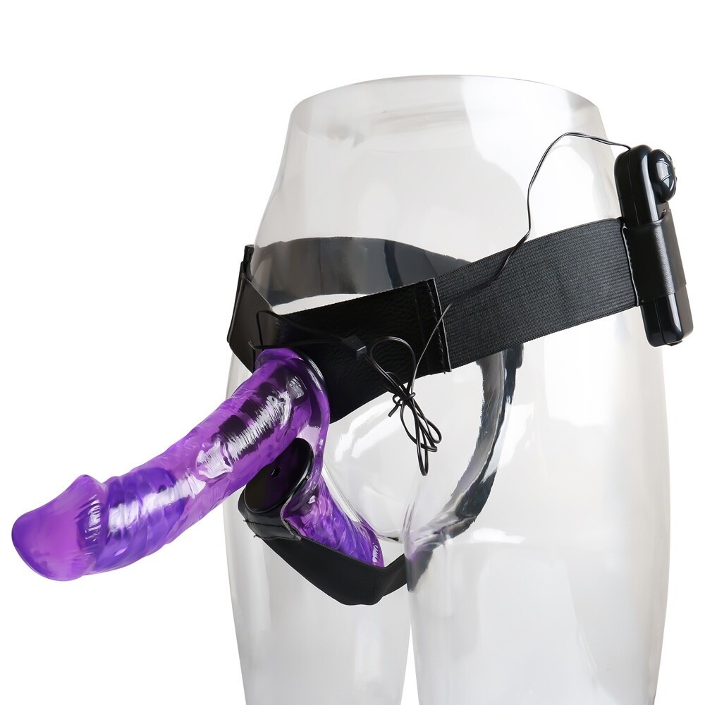 6.3 inch Vibrating Double Sided Strap-On Dildo Remote Double Ended Penetration