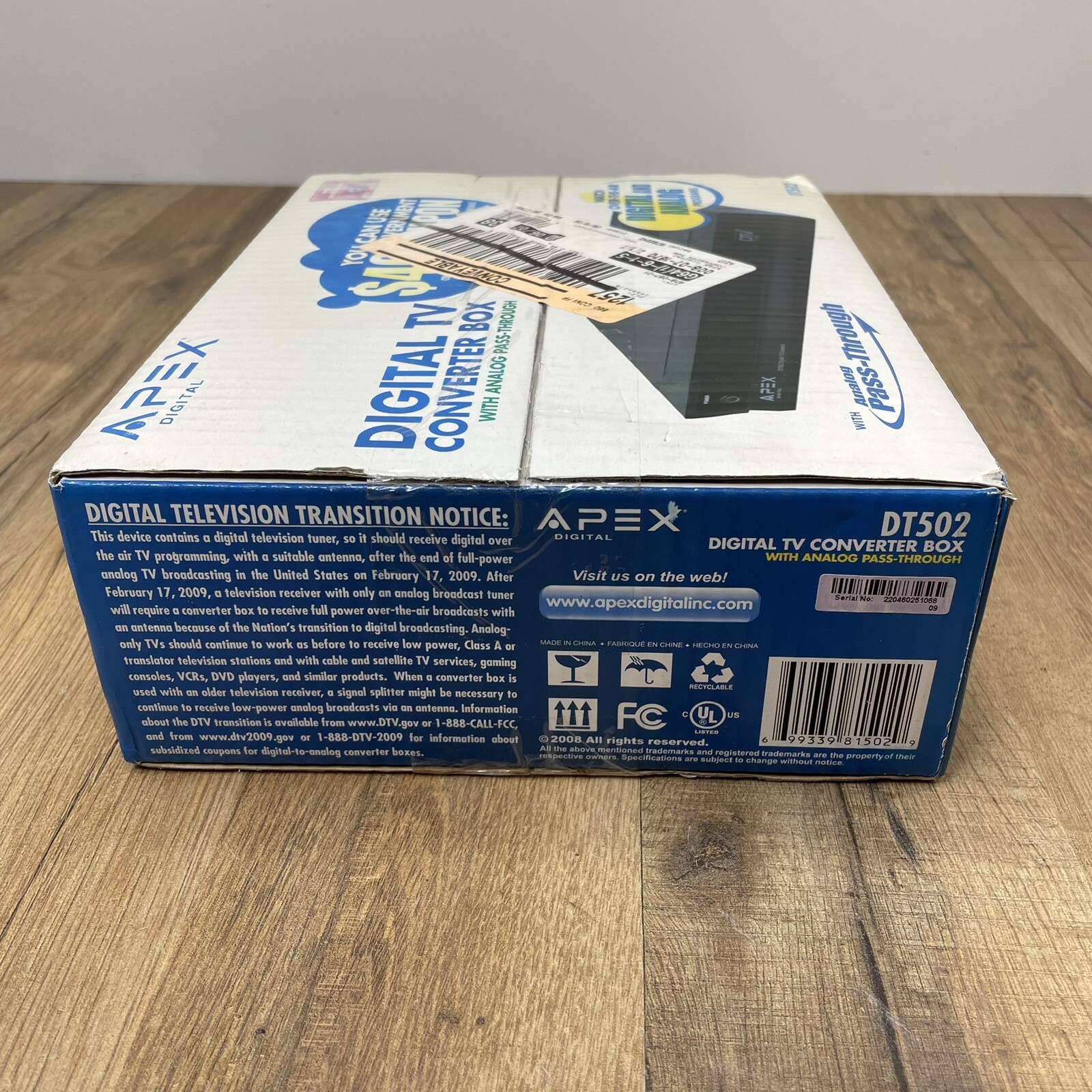 NIB Apex DT502 Digital TV Converter Box w/ Analog Pass-Through SEALED BRAND NEW