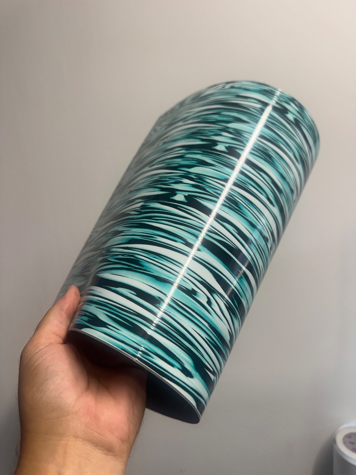 Turquoise Ripple Custom Printed Drum Wrap | 53” x 13”