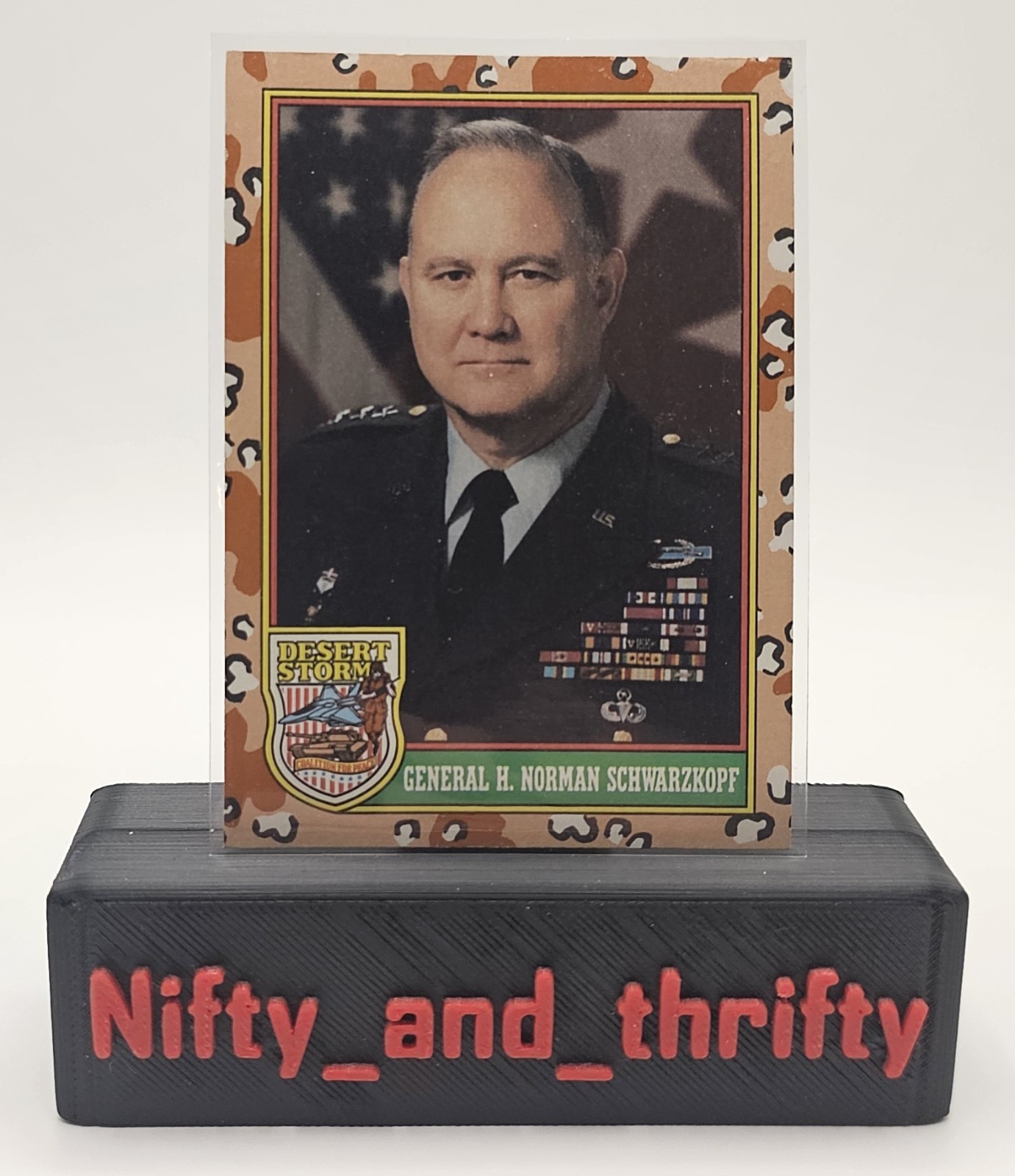 Gen. H. Norman Schwarzkopf Desert Storm 1991 Topps Desert Storm #4 Card