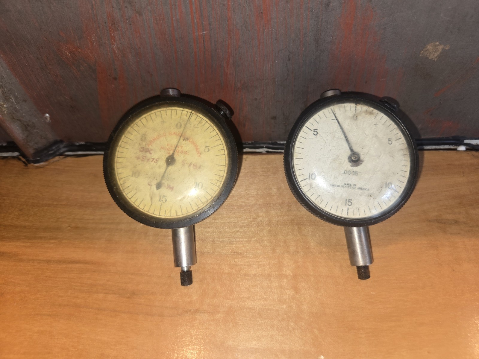 Vintage Machinist Dial Indicators .0005 Pair USA