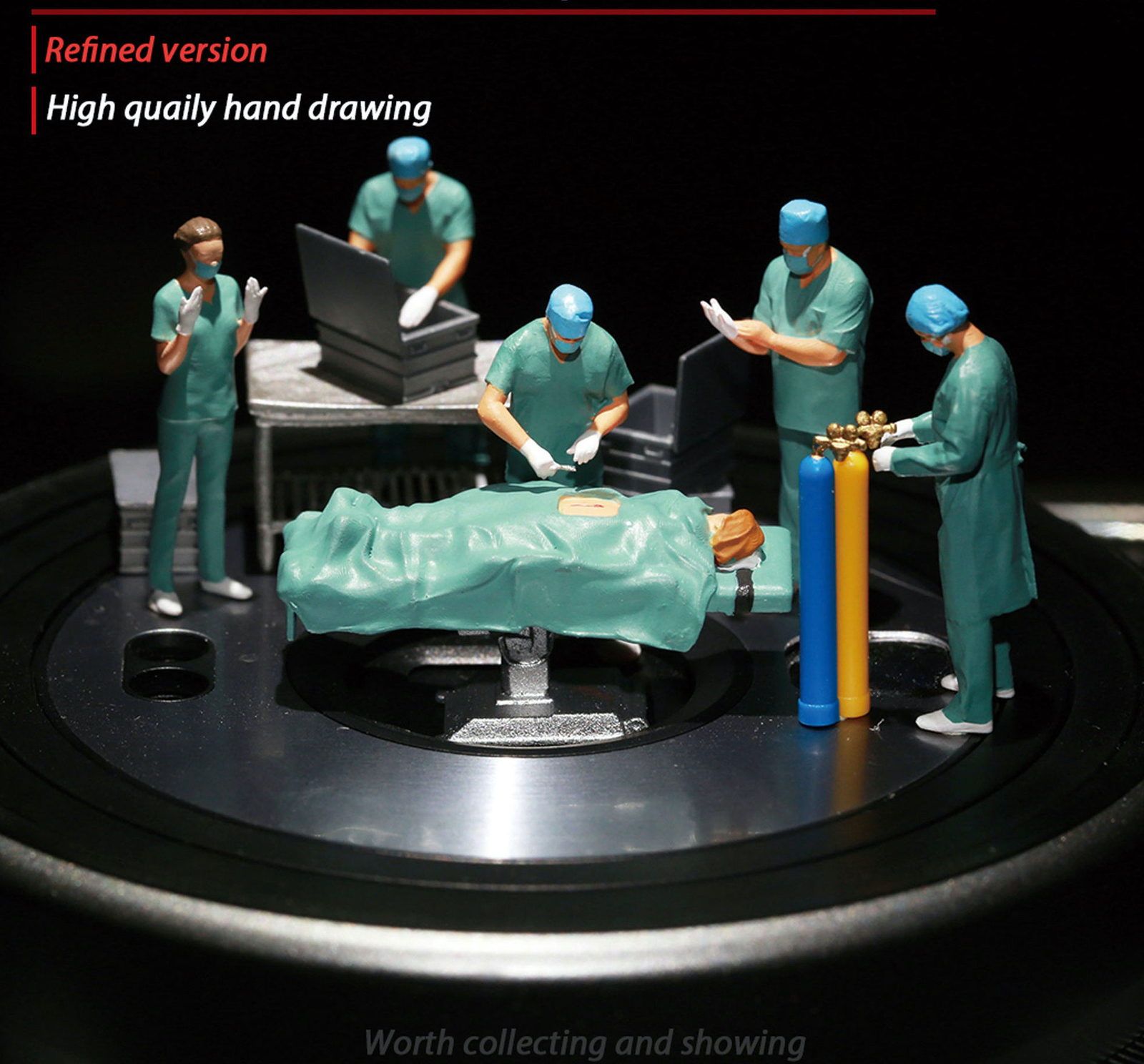 1:64 Painted Figure Mini Model Miniature Resin Diorama Operating Doctors Patient