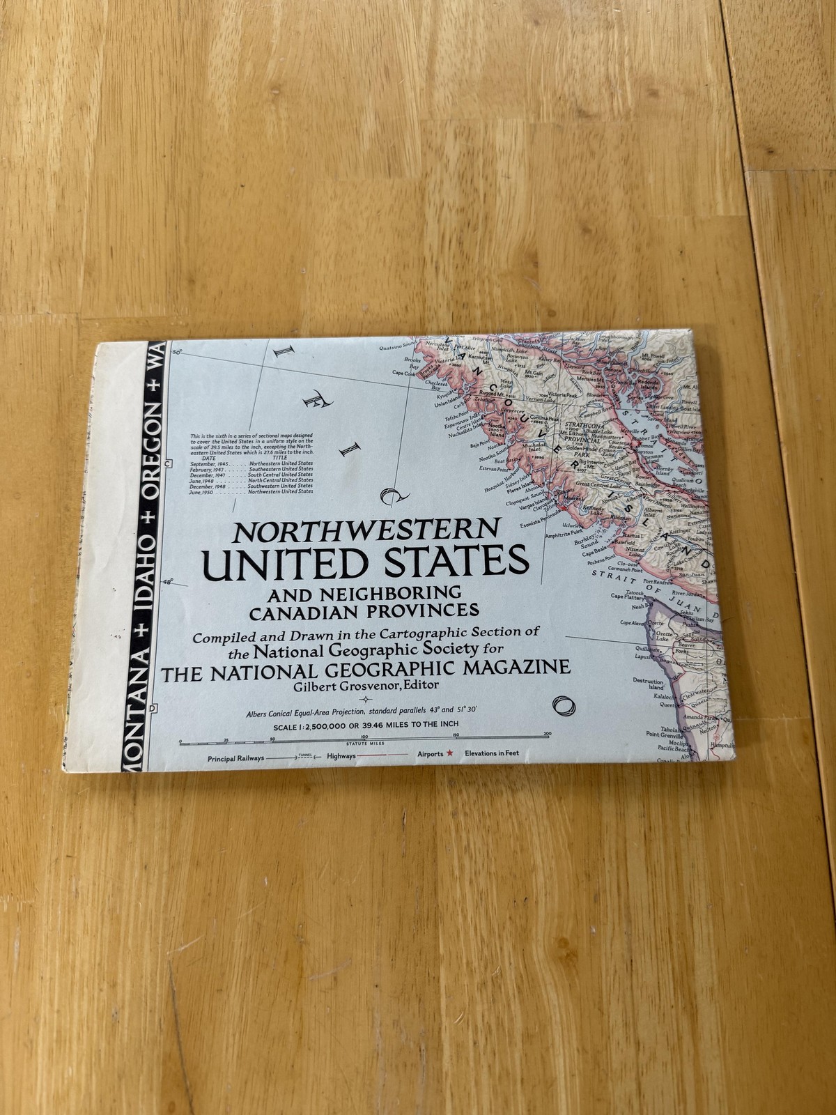 Vintage 1950 National Geographic Northwestern United States Map Brochure USA
