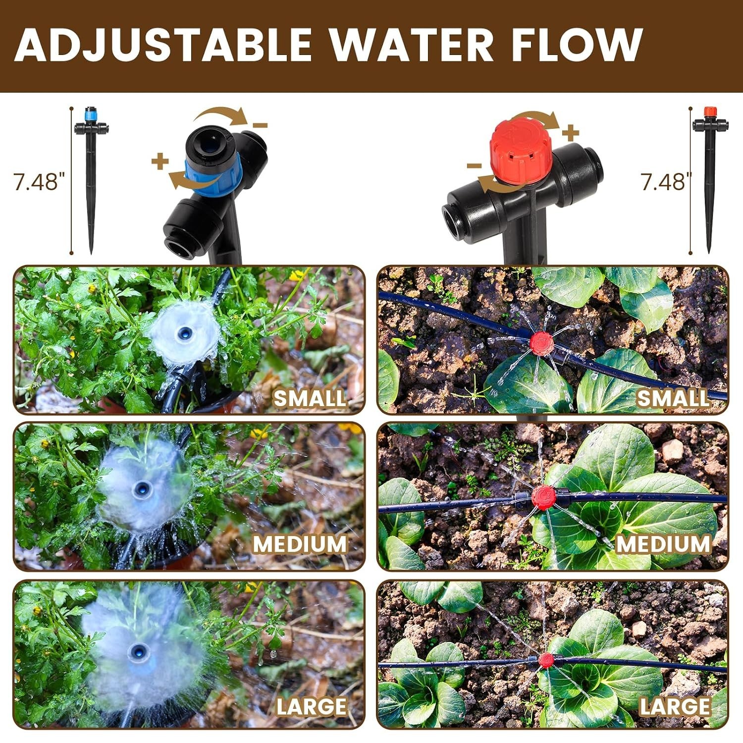 55FT Quick-Connect Drip Irrigation Kit, Garden Watering System DIY Automatic ...
