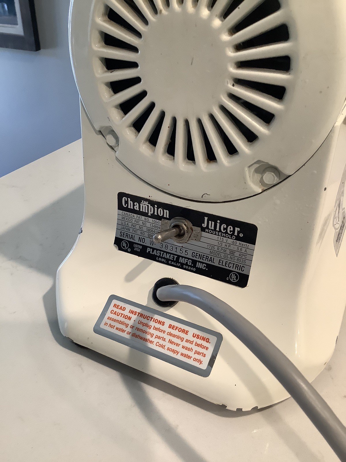 Champion Juicer Motor Only Magnetic Safety Switch Type READ DESC.