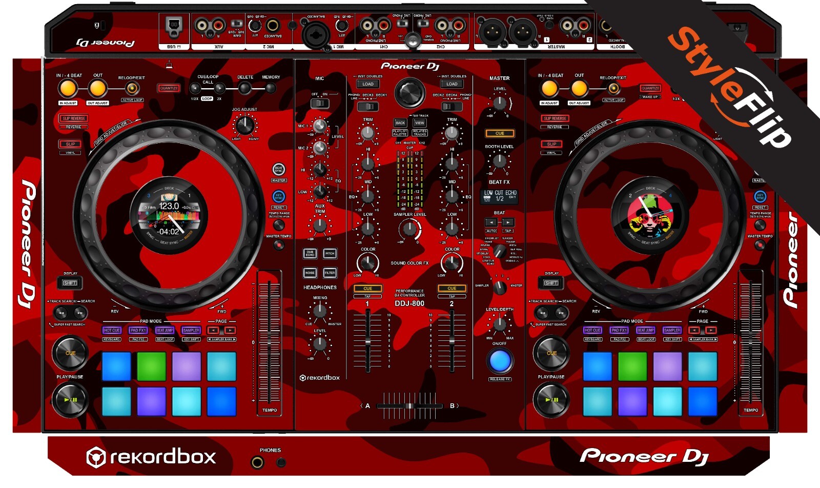 Pioneer DDJ-800 Skin | Color Red Camo | Protective Decal | StyleFlip Skins