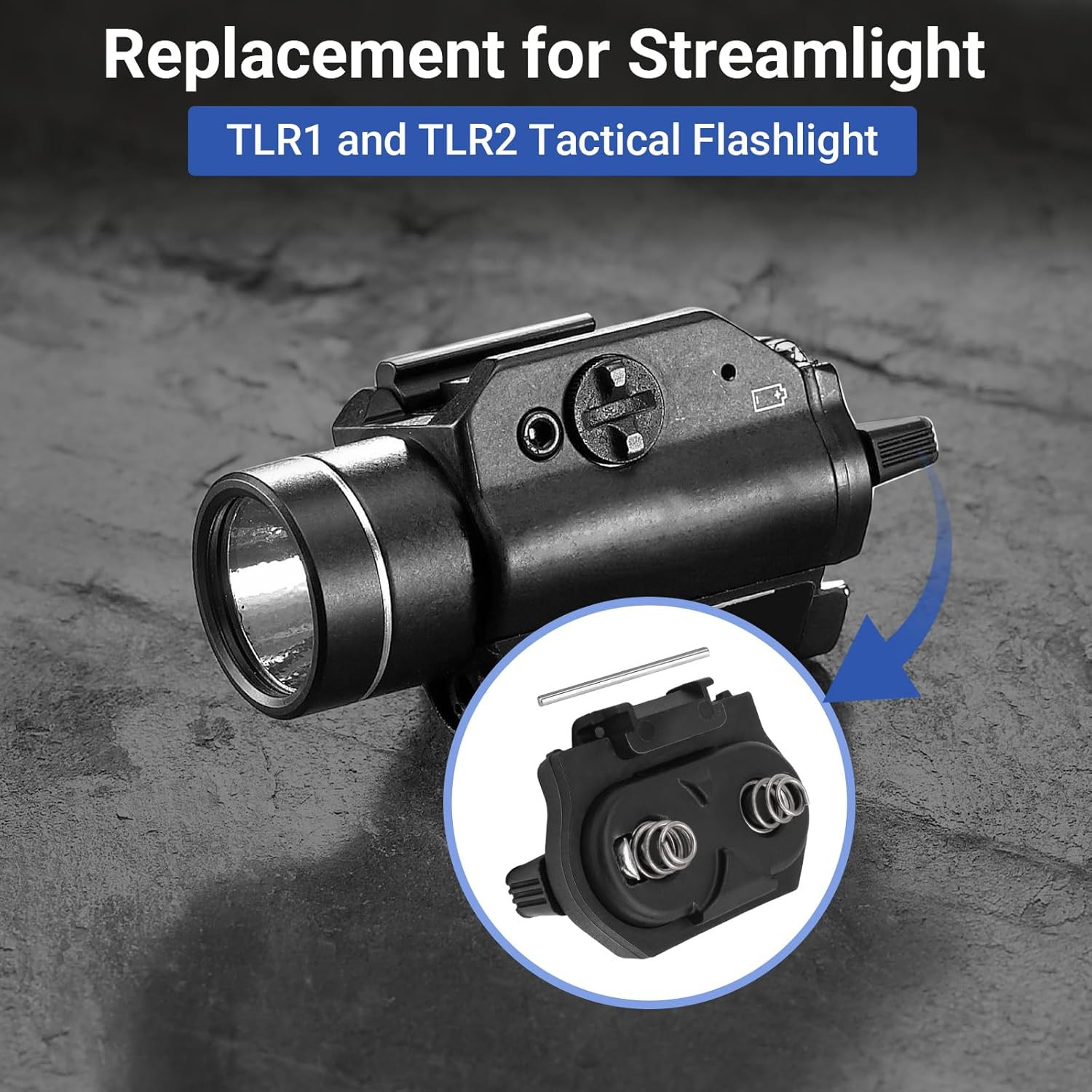 Flashlight Replacement Battery Door for Streamlight TLR1 and TLR2 Series Flashli