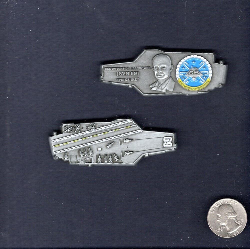 CVN-69 USS DWIGHT EISENHOWER Challenge Coin Carrier US NAVY Squadron Patch Image