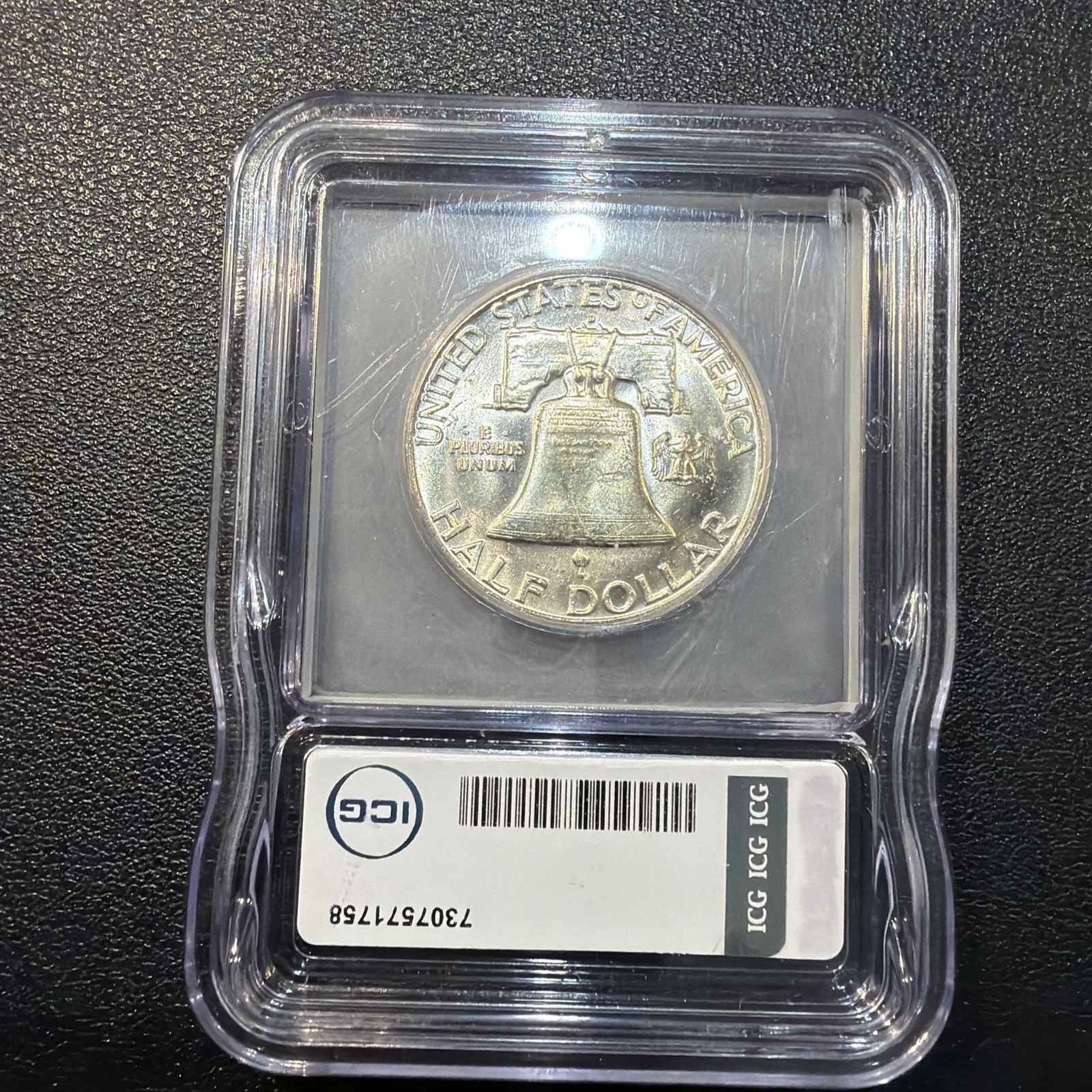 1962 D Franklin Half, IGC MS62